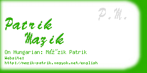 patrik mazik business card